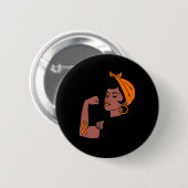 Leukemia Awareness Month Orange Ribbon Krieger Wo Button (Vorne & Hinten)