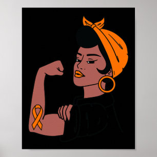 Leukemia Awareness Month Orange Ribbon Krieger Wo Poster