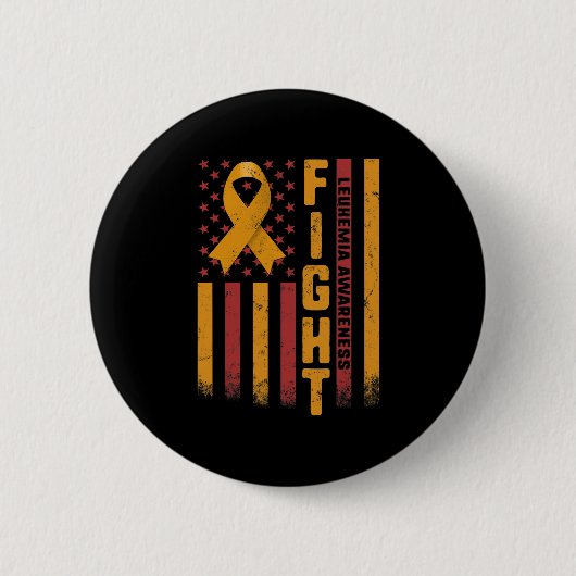 Leukemia Awareness Orange Ribbon USA Flaggenwächte Button (Vorderseite)