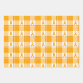 Leukemia Awareness Plaid Orange Ribbon Geschenkpapier Set (Vorderseite 3)