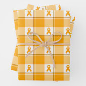 Leukemia Awareness Plaid Orange Ribbon Geschenkpapier Set (Beispiel)