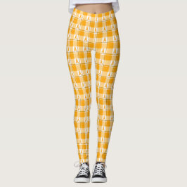 Leukemia Awareness Plaid Orange Ribbon Leggings