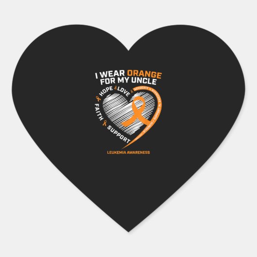 Leukemia Awareness Shirts Herz-Aufkleber (Vorderseite)