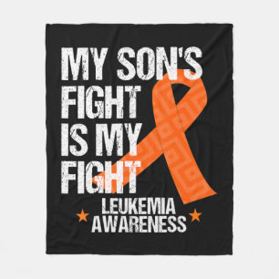 Leukemia Awareness Son Fight Orange Ribbon Geschen Fleecedecke