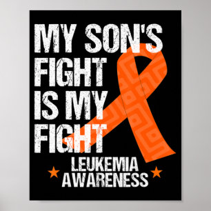 Leukemia Awareness Son Fight Orange Ribbon Geschen Poster