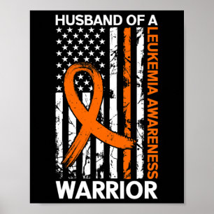 Leukemia Awareness US-amerikanische Fahne für Husb Poster