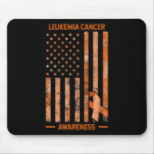 Leukemia Awareness USA Flag Geschenk Leukemia Mousepad (Vorne)