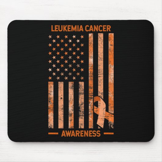 Leukemia Awareness USA Flag Geschenk Leukemia Mousepad (Vorne)