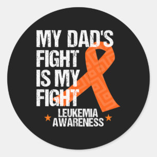 Leukemia Awareness Vater Fight Orange Ribbon Gift Runder Aufkleber