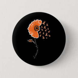 Leukemia Awareness Warrior Orange Ribbon Sonnenblu Button