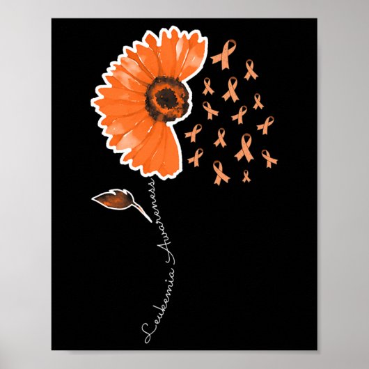 Leukemia Awareness Warrior Orange Ribbon Sonnenblu Poster (Vorne)