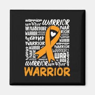 Leukemia Bloskarzinom Krieger Orange Ribbon Awaren Magnet