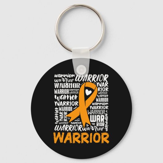 Leukemia Bloskarzinom Krieger Orange Ribbon Awaren Schlüsselanhänger (Vorderseite)