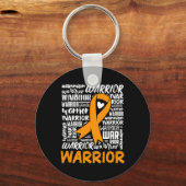 Leukemia Bloskarzinom Krieger Orange Ribbon Awaren Schlüsselanhänger (Rückseite)