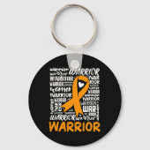 Leukemia Bloskarzinom Krieger Orange Ribbon Awaren Schlüsselanhänger (Rückseite)