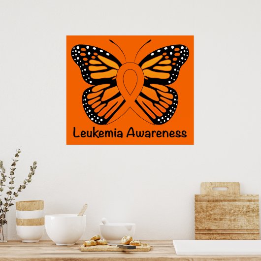 Leukemia Butterfly Awareness Ribbon Poster (Küche)