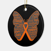 Leukemia Butterfly Collage of Words Keramik Ornament (Links)