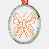 Leukemia Butterfly Inspirierend Worte Ornament Aus Metall (Links)
