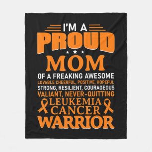 Leukemia Cancer Awareness Survivor Orange Ribbon M Fleecedecke