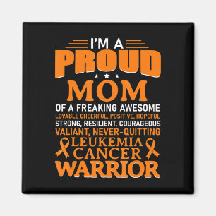Leukemia Cancer Awareness Survivor Orange Ribbon M Magnet