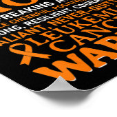 Leukemia Cancer Awareness Survivor Orange Ribbon M Poster (Ecke)