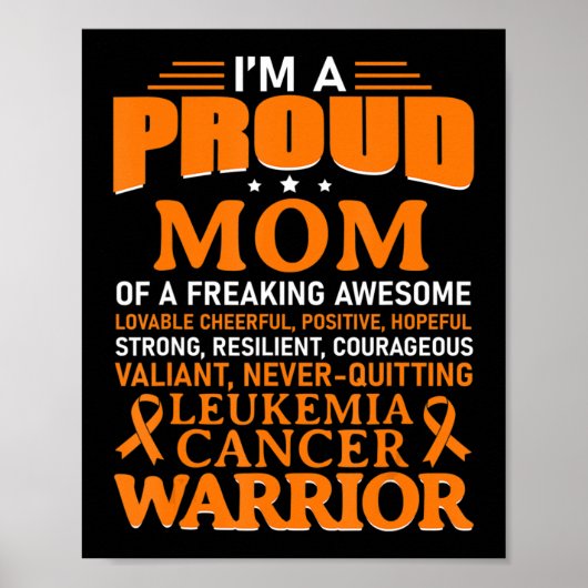 Leukemia Cancer Awareness Survivor Orange Ribbon M Poster (Vorne)