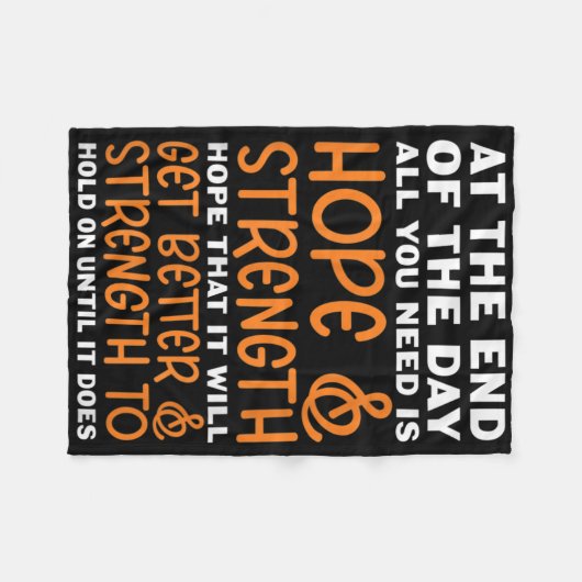 Leukemia Cancer Fighter All You Need Hope & St Fleecedecke (Vorderseite (Horizontal))