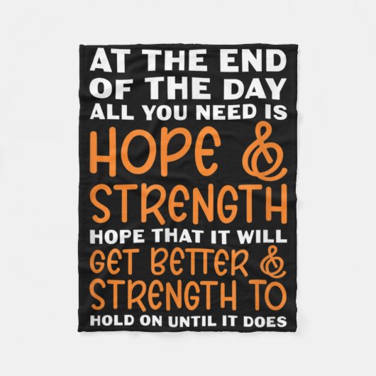 Leukemia Cancer Fighter All You Need Hope &amp; St Fleecedecke (Vorderseite)