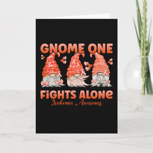 Leukemia Cancer Orange Ribbon Gnome Karte (Vorderseite)