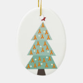 Leukemia Christmas Ribbon Tree Keramik Ornament (Hinten)