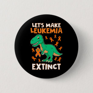 Leukemia Dinosaur Orange Ribbon Hämatologe Repti Button