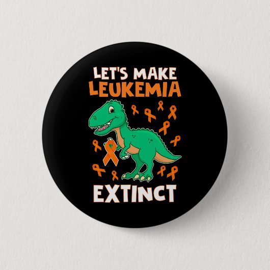 Leukemia Dinosaur Orange Ribbon Hämatologe Repti Button (Vorderseite)