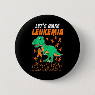 Leukemia Dinosaur Orange Ribbon Hämatologe Repti Button