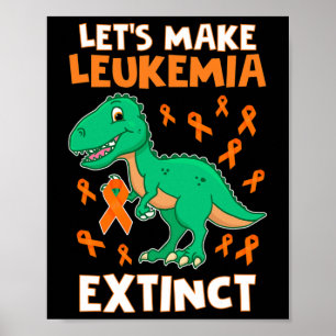Leukemia Dinosaur Orange Ribbon Hämatologe Repti Poster