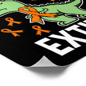 Leukemia Dinosaur Orange Ribbon Hämatologe Repti Poster (Ecke)