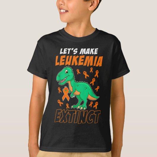 Leukemia Dinosaur Orange Ribbon Hämatologe Repti T-Shirt (Vorderseite)