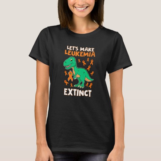 Leukemia Dinosaur Orange Ribbon Hematologist Repti T-Shirt (Vorderseite)