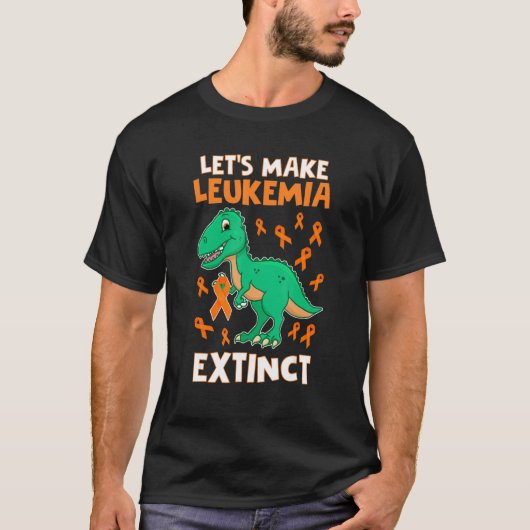 Leukemia Dinosaur Orange Ribbon Hematologist Repti T-Shirt (Vorderseite)