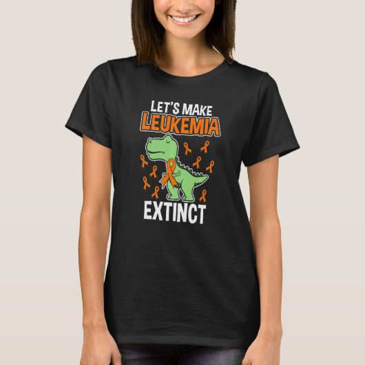 Leukemia Dinosaur Orange Ribbon Hematologist Repti T-Shirt (Vorderseite)