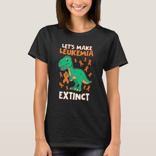 Leukemia Dinosaur Orange Ribbon Hematologist Repti T-Shirt (Vorderseite)
