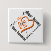 Leukemia Faith Hope Liebe Butterfly Button (Vorderseite)