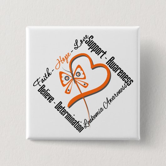 Leukemia Faith Hope Liebe Butterfly Button (Vorderseite)