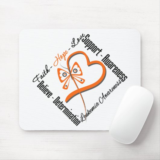 Leukemia Faith Hope Liebe Butterfly Mousepad (Mit Mouse)