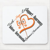 Leukemia Faith Hope Liebe Butterfly Mousepad (Vorne)