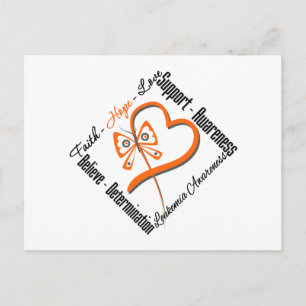 Leukemia Faith Hope Liebe Butterfly Postkarte
