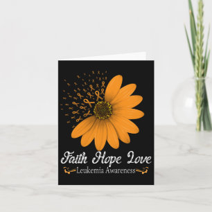 Leukemia Faith Hope Liebe Orange Ribbon Blutanz Karte