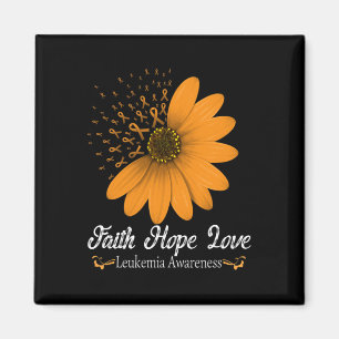 Leukemia Faith Hope Liebe Orange Ribbon Blutanz Magnet
