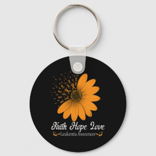 Leukemia Faith Hope Liebe Orange Ribbon Blutanz Schlüsselanhänger