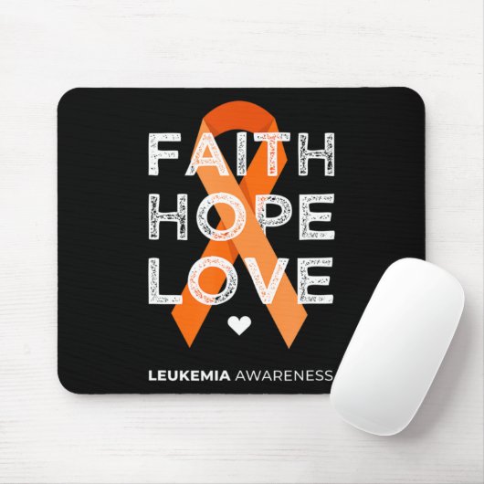 Leukemia Faith Hope Liebe Orange Ribbon Leukemia A Mousepad (Mit Mouse)