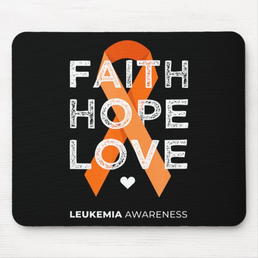 Leukemia Faith Hope Liebe Orange Ribbon Leukemia A Mousepad (Vorne)